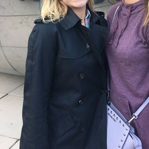 Coach short trench coat. Solid black.